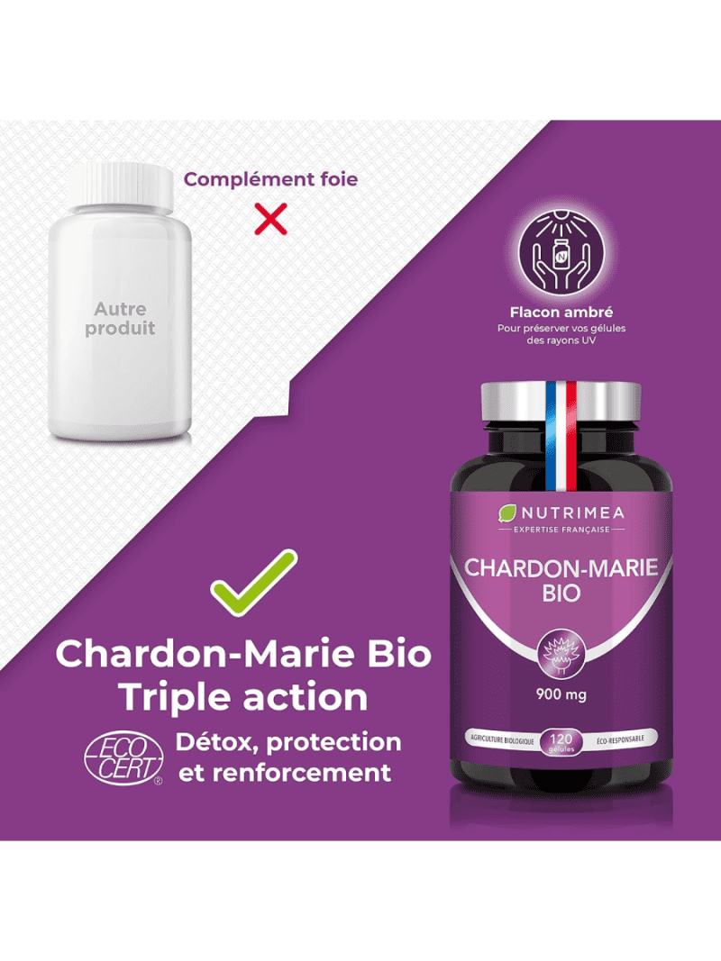 Silymarine Maroc Chardon Marie BIO - Poudre de Graines Pure Sans Excipient - Complément Foie Triple Action 3