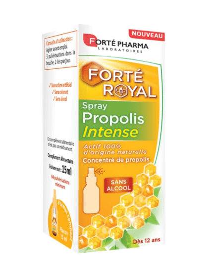 Spray Propolis Intense Maroc Prix Pharmacie Sans Alcool Complément Alimentaire Gorge irritée à base de Propolis Flacon 15ml