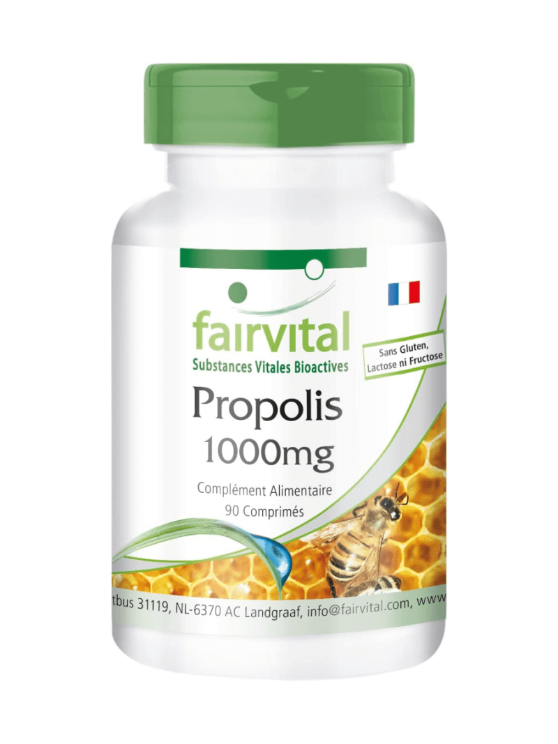 Propolis 1000mg Maroc Prix Pharmacie dosage élevé 90 comprimés sans gluten 3% de Galangin